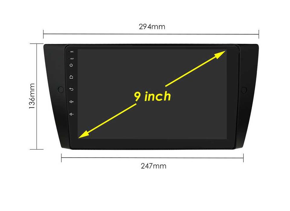 Rádio 2 DIN Android para BMW Serie 3 E90 E91 E92 E93 - Novo Garantia