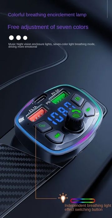 Transmiter mp3 Ładowarka samochodowa Bluetooth Q7