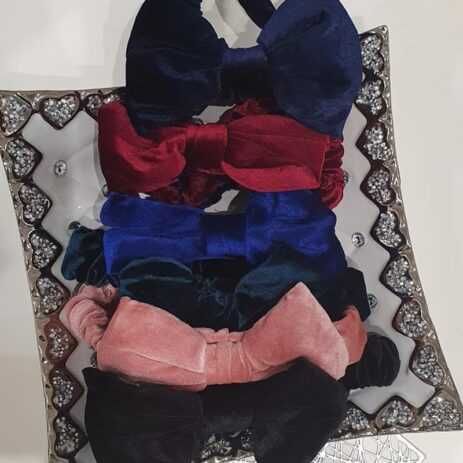 Opaski welur kokarda