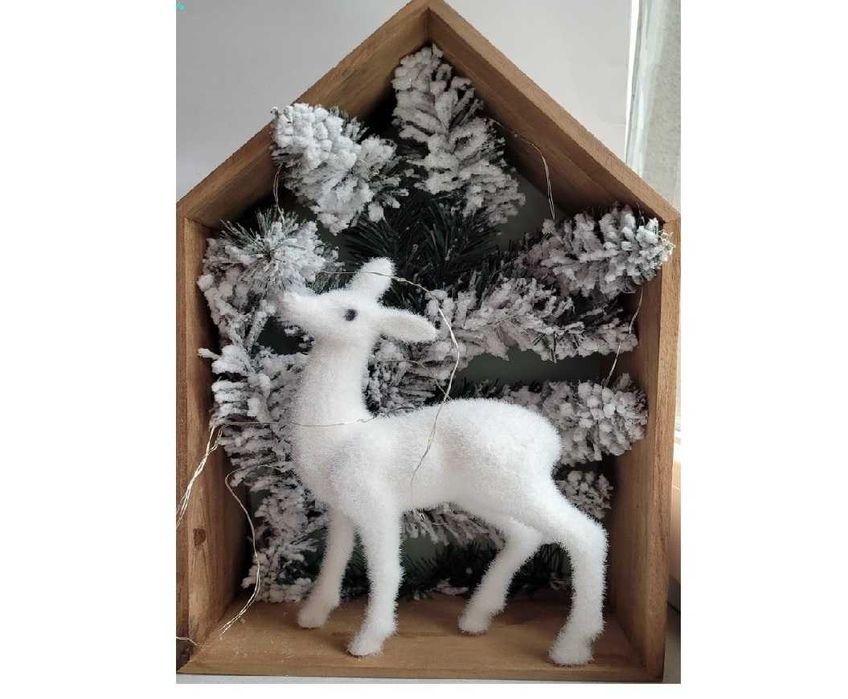 Świąteczno-zimowa lampka z jelonkiem do pokoju np. dziecięcego