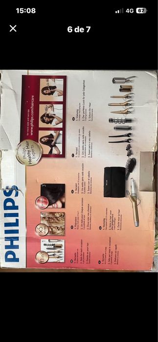 Secador de cabelo philips, conjunto em bolsa de 9 pecas