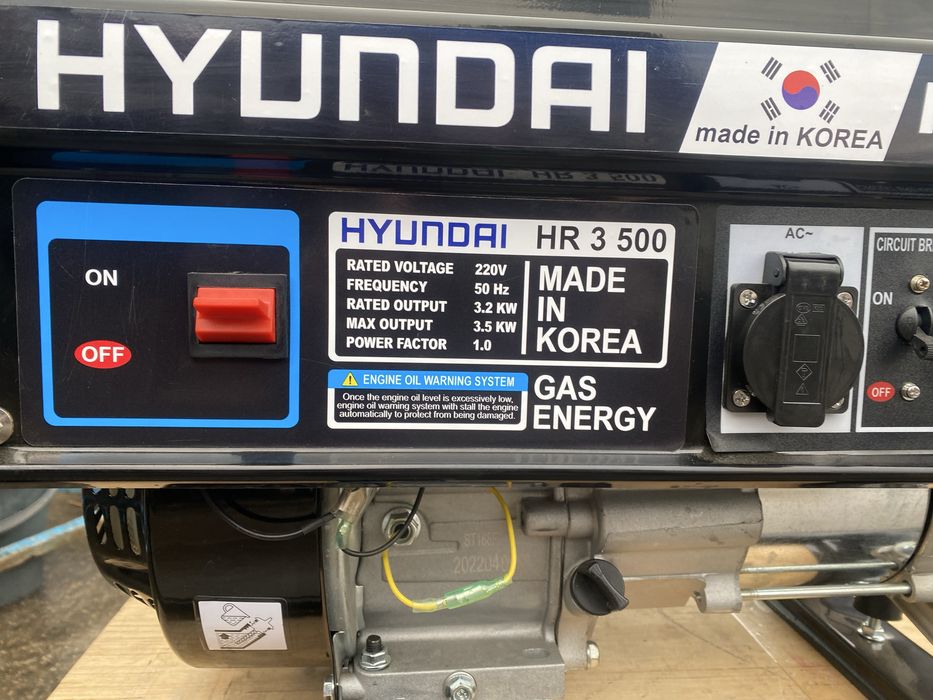 Генератор HYUNDAI 3.5 кВт HKB медь, Корея бесплаьная доставка