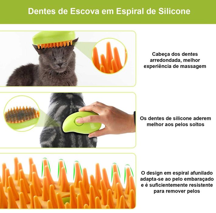 NOVO - Escova a Vapor para Animais
