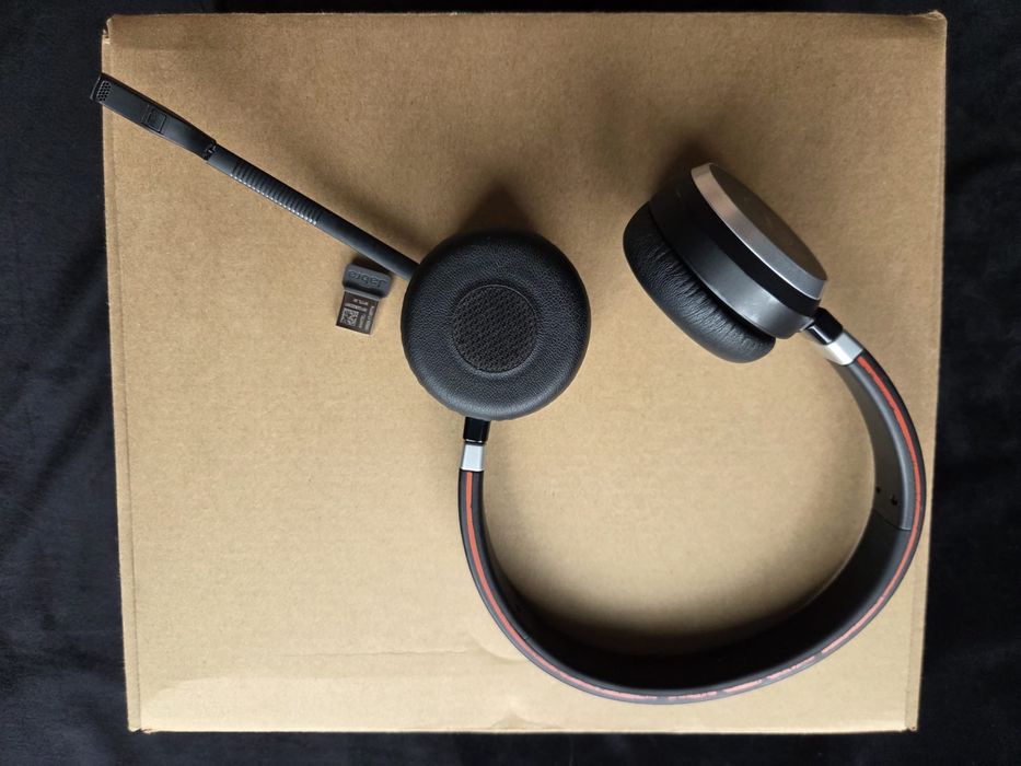 Słuchawki Jabra Evolve 65 Stereo + Adapter Jabra Link USB | Uszkodzony mikrofon