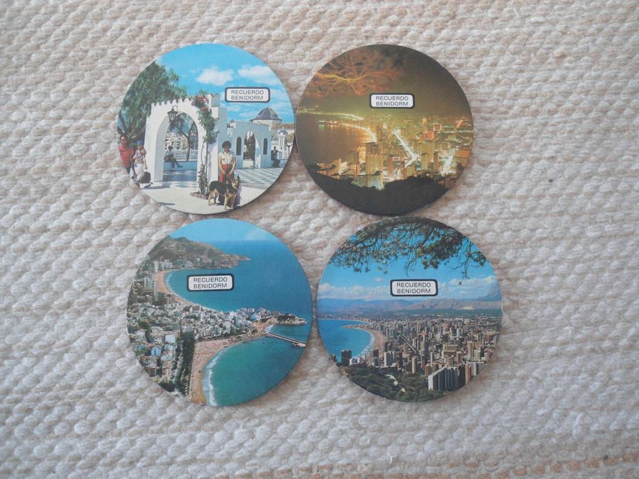 12 Bases para copos com motivos de Benidorm