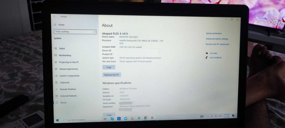Touchscreen 14" 180o Lenovo IdeaPad Intel Pentium @2,10Gz 4Gb RAM