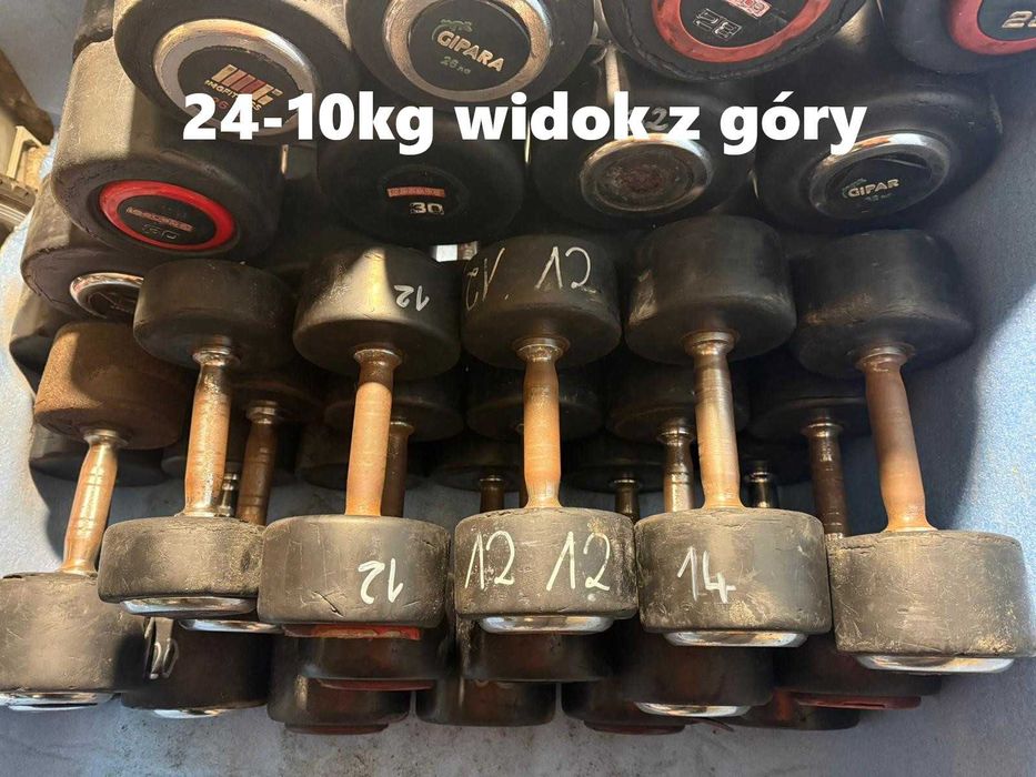 4.7zł/kg | 6-40 kg Hantle poliuretanowe gumowane | 828kg