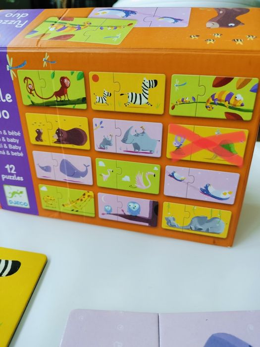 Puzzle Djeco + puzzle encaixe animais +18M