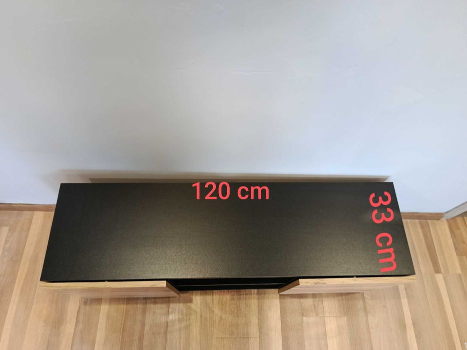 Szafka RTV. Stolik kawowy LOFT. Dąb wotan, czarny