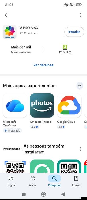 Smartwatch i8 pro mac mac com carregador para IOS e android