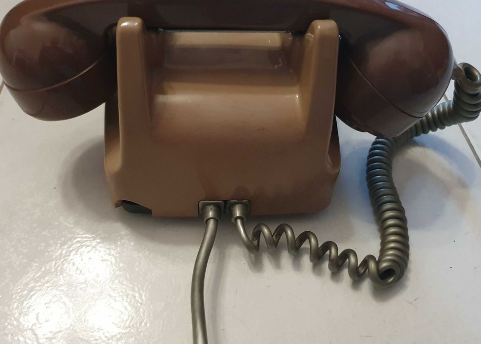 Telefone analógico, antigo, cinzento, de Central - vintage