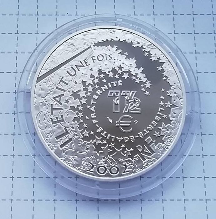 Франція 1½ євро 2002р. Персонажі казок - Білосніжка. СРІБЛО. ПРУФ.