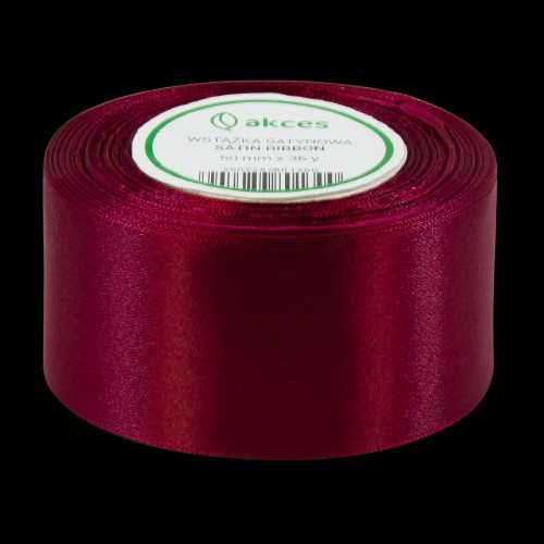 Tasiemka satynowa wstążka 50mm bordowa czerwona i rozowa 32m