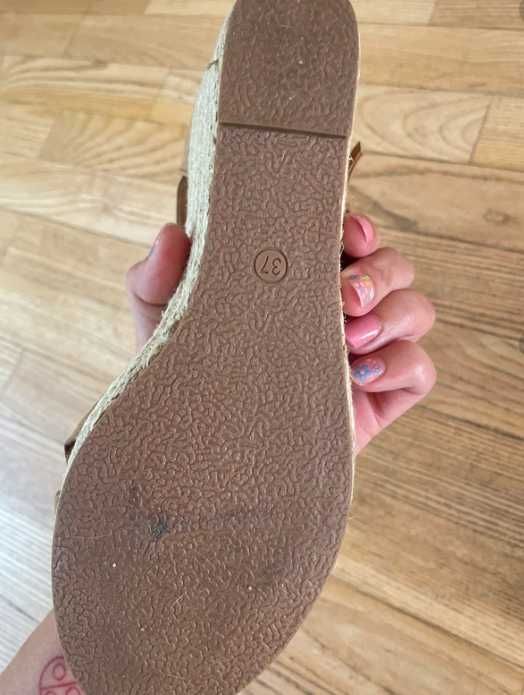 sandały na koturnie espadryle, 37
