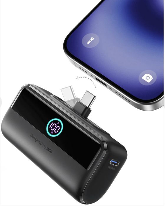 Павербанк INIU 22.5W 5500mAh | Завжди під рукою | Без кабелю | Швидкий