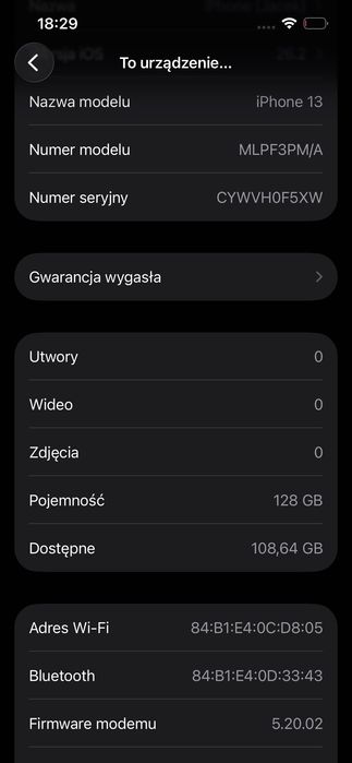 iPhone 13 128GB stan idealny, bateria 92%