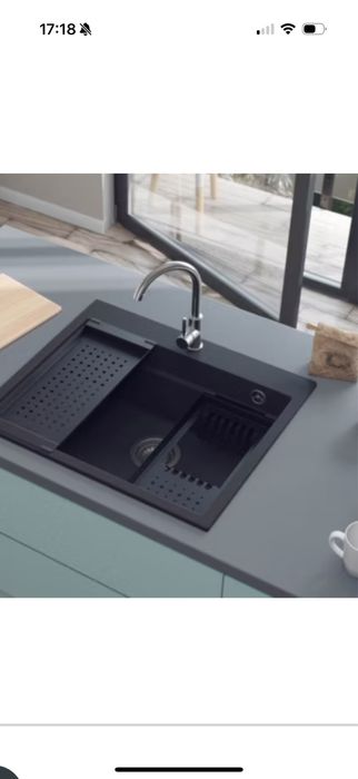 Zlew czarny Massimo Kwarc+Żeliwo