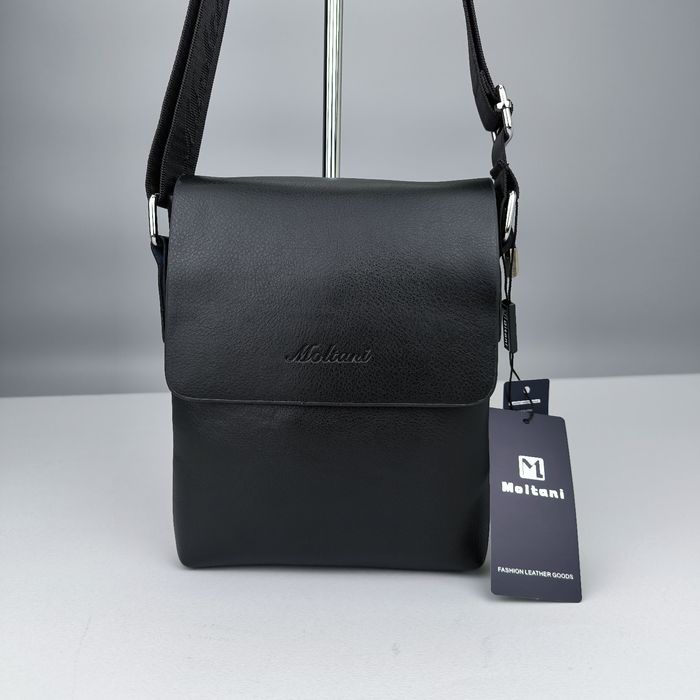 Сумка чоловіча Moltani еко шкіра через плече мужская черная эко кожа