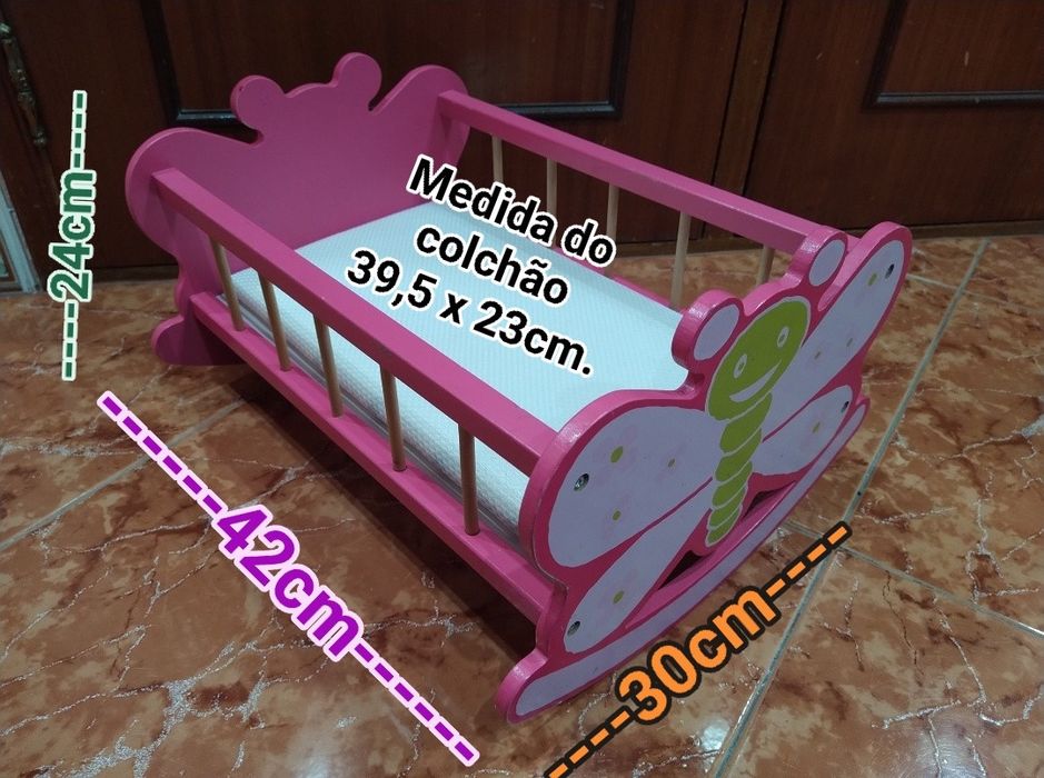 Cama berço para bonecas colchão brinquedos crianças menina casa quarto apartamento vivenda gabinete escritório carro cozinha.