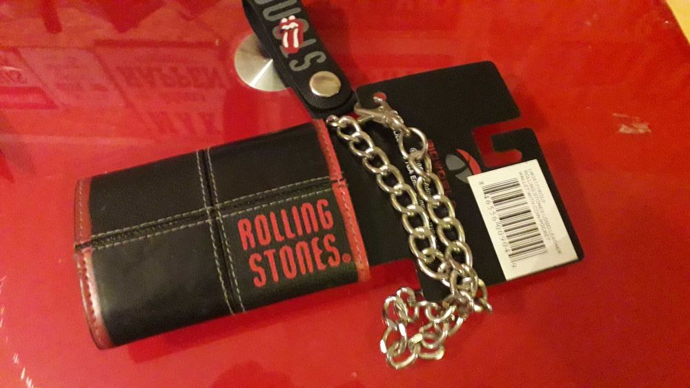 Carteira em pele sintética com corrente Rolling Stones Nova