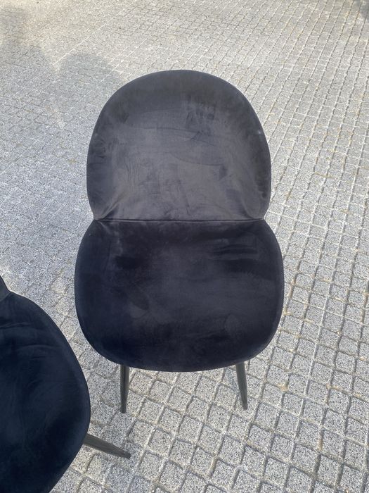 4 Cadeiras Veludo Pretas