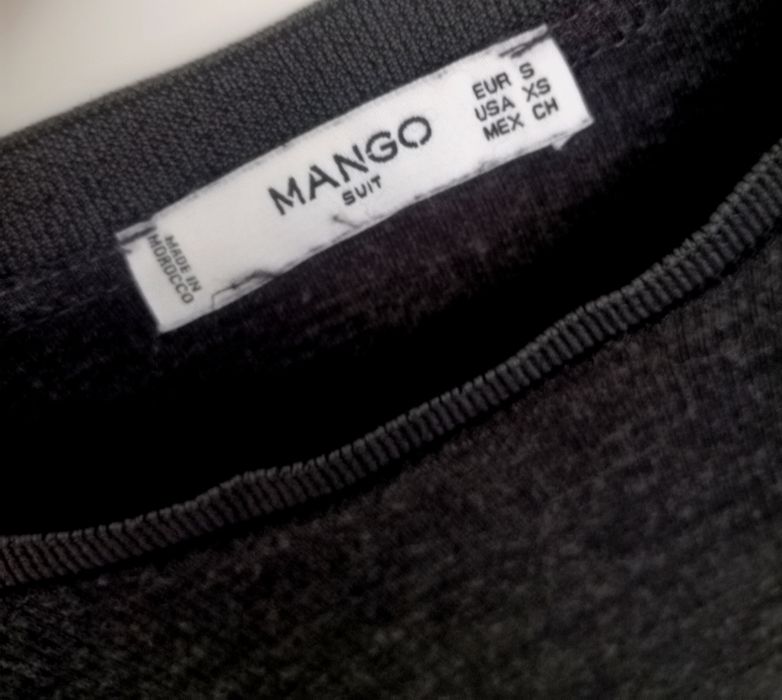 Mango Suit grafitowy sweter wełna wiskoza 36 S