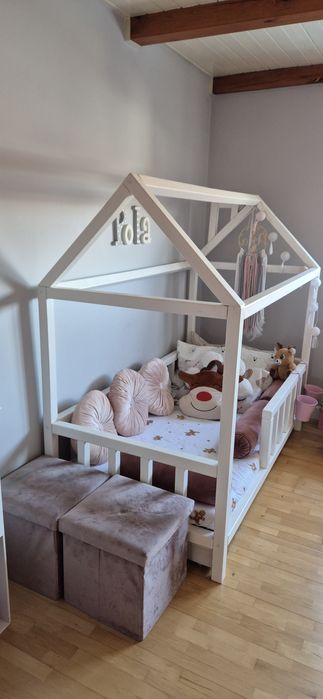 Łóżeczko domek drewniane 170x90 cm