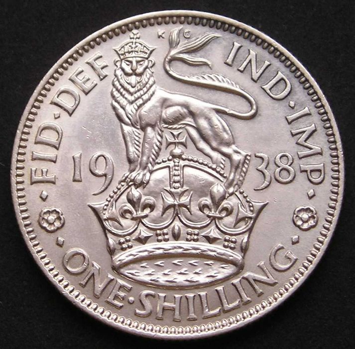 Wielka Brytania 1 shilling 1938 - król Jerzy VI - srebro