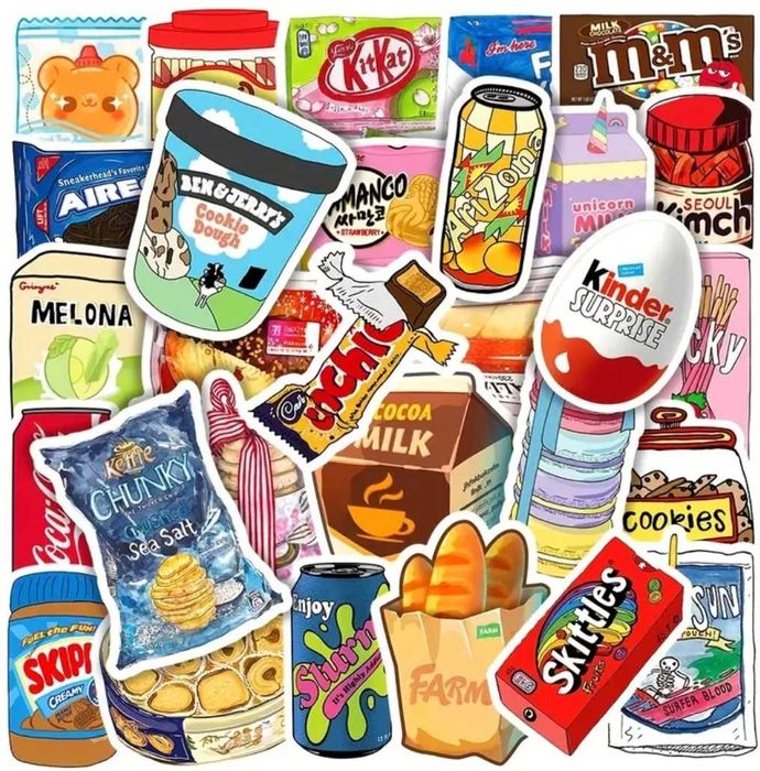 50 unidades de adesivos animados à prova d'água