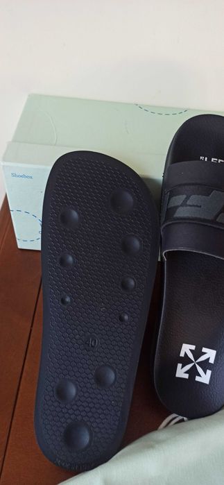 (r. 40) Nowe klapki OFF-WHITE black czarne białe
