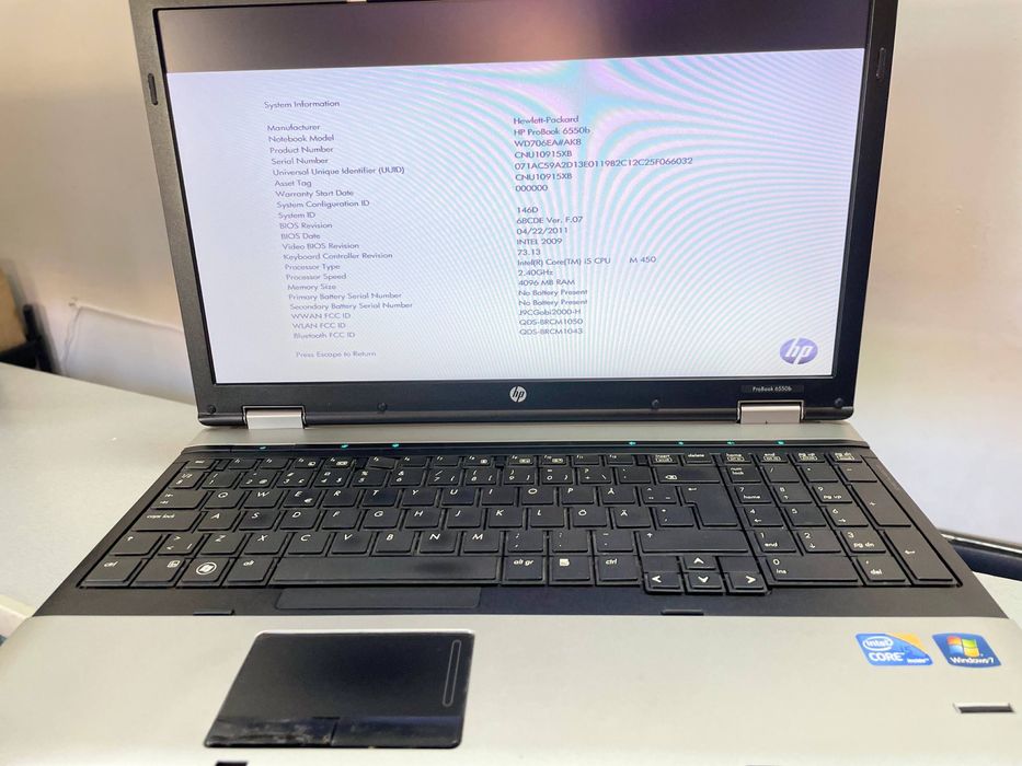 Нотбук HP ProBook 6550b