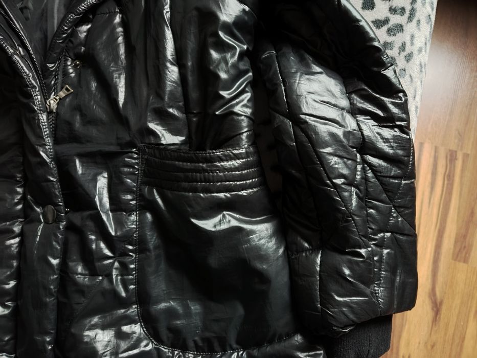 Zimowa kurtka pikowana błyszcząca XL + gratis
