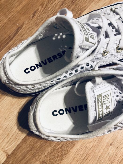 NOWE converse All Star białe koronkowe trampki buty adidasy