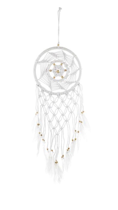 Łapacz snów biały haftowany 75 cm Indonezja