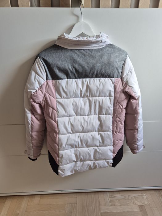 Kurtka narciarska damska M biała szara pudrowa czarna