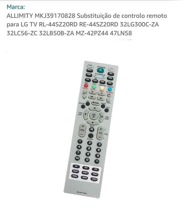Comando para LG TV