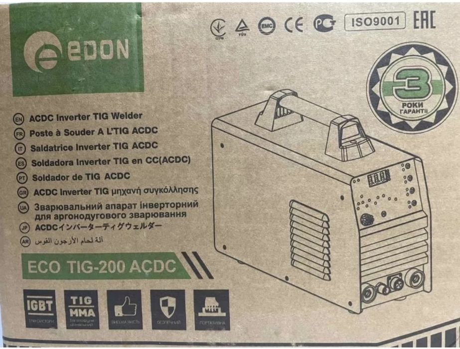 Apгoннo-дугoвий звapювaльний aпapaт Edon ECO TIG-200 AC/DC