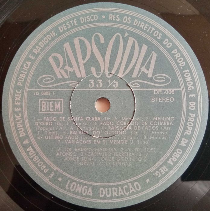 José Afonso, Barros Madeira, etc. - - - - - Coimbra Serenade	- - - 	LP