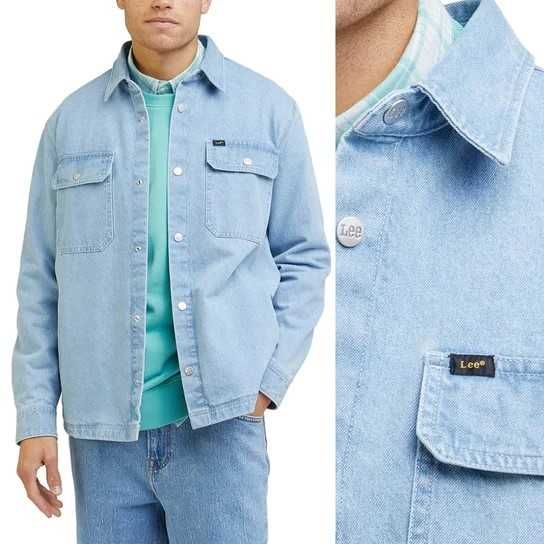 XXL Lee Workwear Overshirt Indigo L68DOXDK Męska Kurtka Koszula Katana Jeansowa Jeansy Dżinsowa