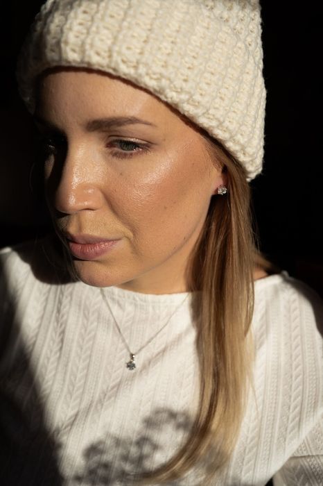 Srebrny zestaw Premium z moissanitami - naszyjnik i kolczyki 1ct