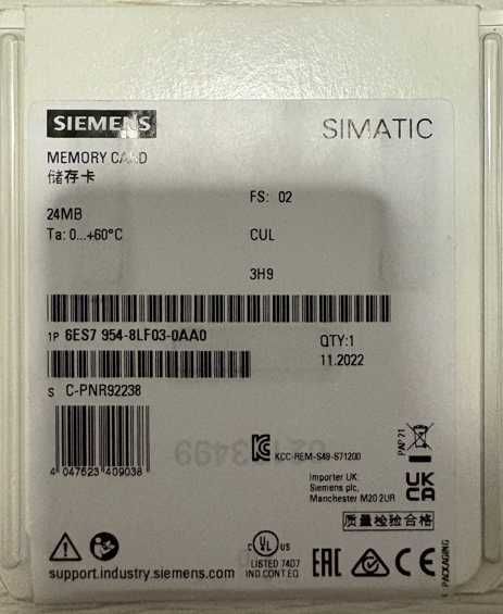 Karta pamięci Siemens Simatic S7 - 24 MB. Nowa