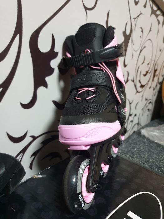 Дитячі ролики Micro Joy 29-32 Чорний-Рожевий