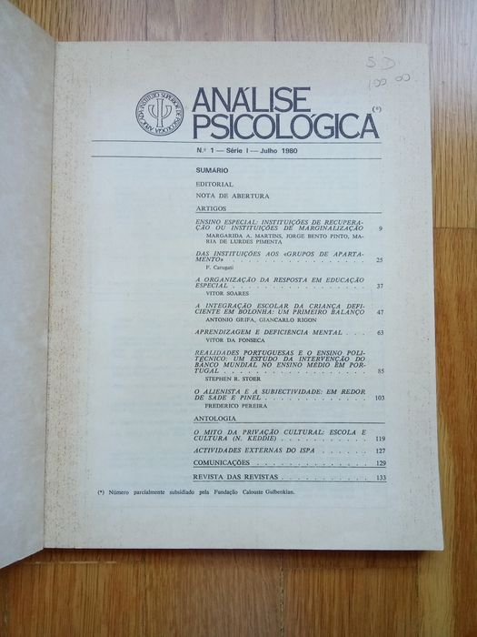 Análise Psicológica - educação especial