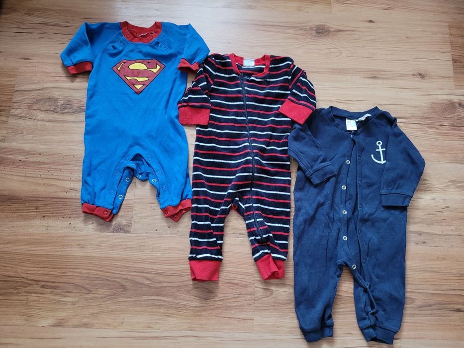 3x pajac chłopięcy bez stopek rozm 62-68