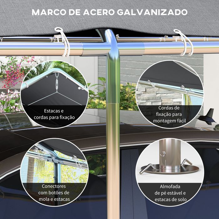 Garagem Exterior / Tenda para Carro – 294x595x260 cm