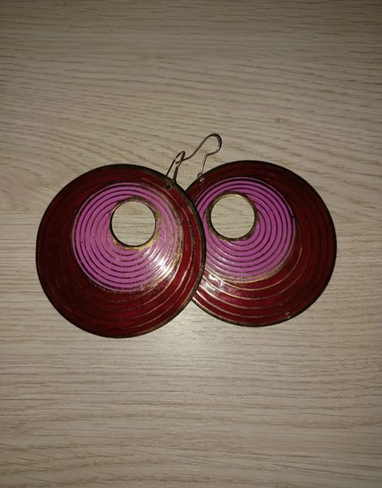 Blaszane kolczyki koła vintage