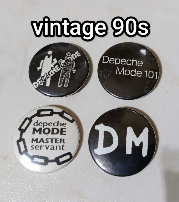 Oryginalne z lat 90 metalowe przypinki Depeche Mode