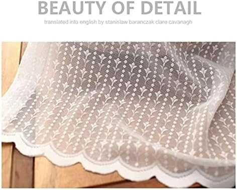 Rustykalne firanki z haftem, komplet 2x 140x145 cm, białe