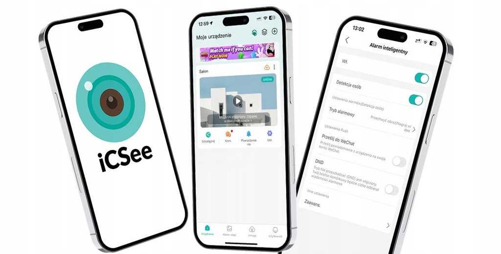 NIANIA Kamera elektroniczna obrotowa dwustronna komunikacja audio WIFI