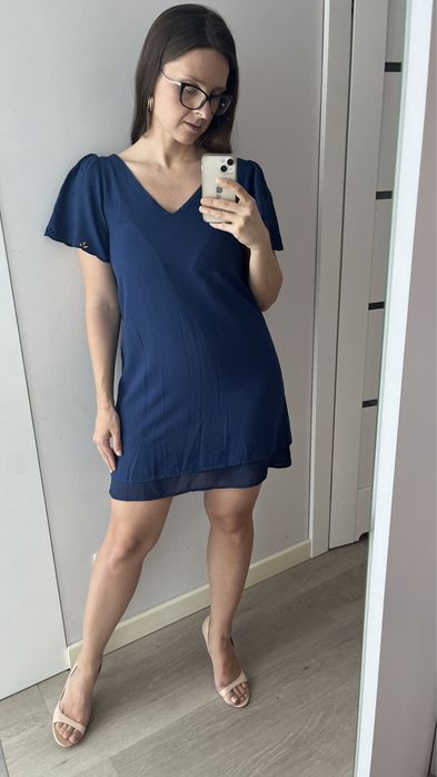 Lovie&co niebieska azurowa sukienka 38 indygo